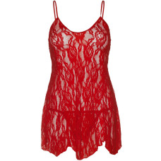 Сорочка бебі-долл з мереживом, червона Leg Avenue Rose Lace Flair Chemise Red, One Size