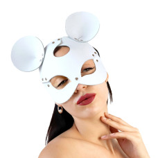 Шкіряна маска зайчика, біла Art of Sex Mouse Mask White