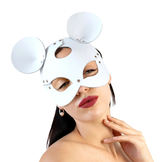 Шкіряна маска зайчика, біла Art of Sex Mouse Mask White