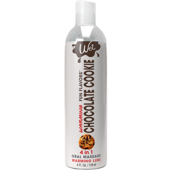 Согревающий лубрикант на водной основе со вкусом шоколадного печенья Wet Warming Chocolate Cookie 4 in 1, 118 ml