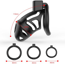 Клетка для пениса, черная Lockink Sevanda Plastic Penis Chastity Cage Black