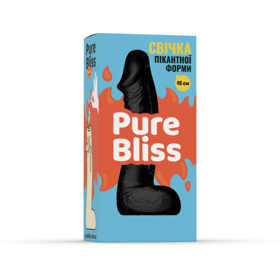 Свеча-член, черная, длина 15 см Pure Bliss MINI Black