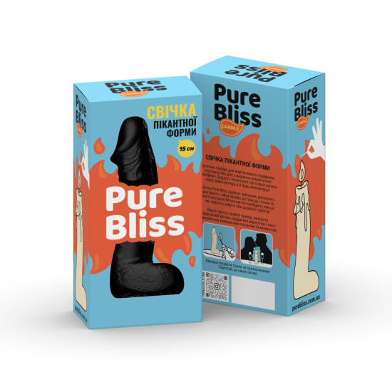 Свеча-член, черная, длина 15 см Pure Bliss MINI Black