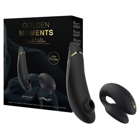 Подарунковий преміум набір Golden Moments (вакуумний кліторальний стимулятор Womanizer Premium + вібратор для пар We-Vibe Chorus)