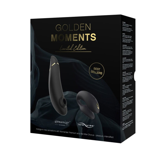 Подарунковий преміум набір Golden Moments (вакуумний кліторальний стимулятор Womanizer Premium + вібратор для пар We-Vibe Chorus)
