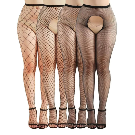 Комплект колготок, черные JSY WW7040-Open Black, 4 pcs, One Size