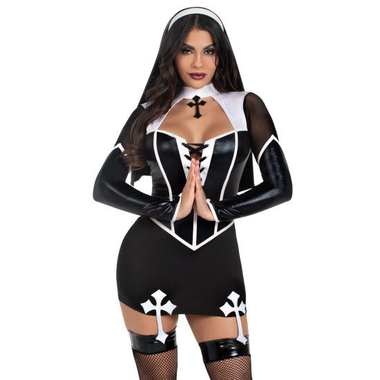 Эротический костюм монашки Leg Avenue Holy Hottie Dress, S