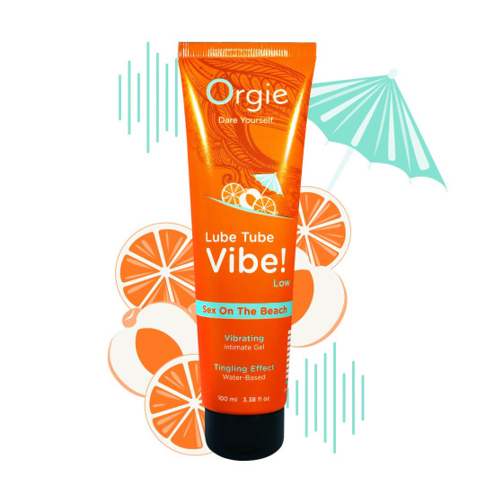 Лубрикант с эффектом вибрации и вкусом коктейля Секс на пляже Orgie Lube Tube Vibe! Sex On The Beach, 100 ml