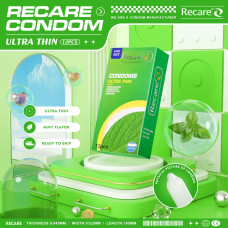 Ультратонкі презервативи з ароматом м'яти, 12 шт Recare Ultra Thin Mint Condoms