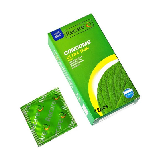 Ультратонкі презервативи з ароматом м'яти, 12 шт Recare Ultra Thin Mint Condoms