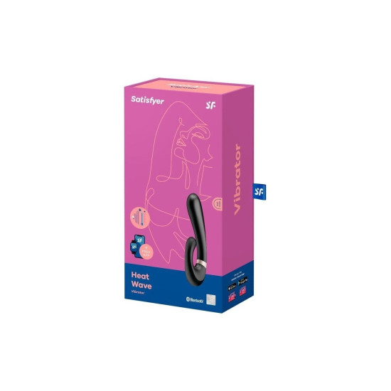 Вібратор-кролик з підігрівом, чорний Satisfyer Heat Wave Black