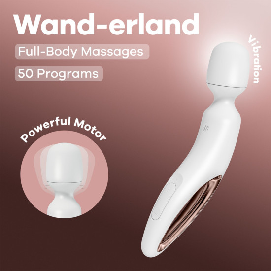 Вібромасажер, білий/рожеве золото Satisfyer Wand-erland White/Rosegold (пом’ята упаковка)