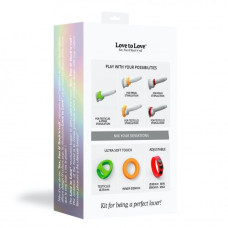 Набор эрекционных колец, яркие цвета Love To Love NEON RING KIT