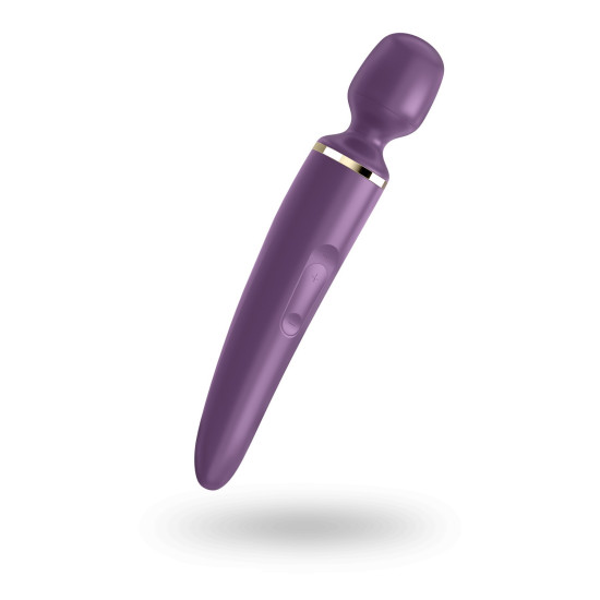 Вібромасажер у формі мікрофона, водонепроникний, фіолетово-золотистий Satisfyer Wand-er Woman Purple/Gold, XXL