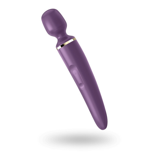Вібромасажер у формі мікрофона, водонепроникний, фіолетово-золотистий Satisfyer Wand-er Woman Purple/Gold, XXL