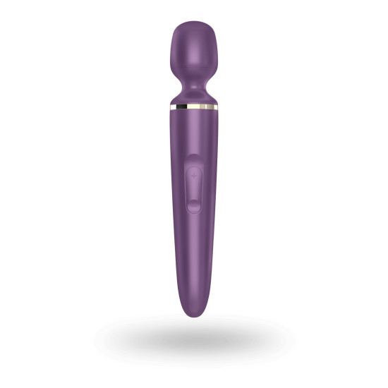 Вібромасажер у формі мікрофона, водонепроникний, фіолетово-золотистий Satisfyer Wand-er Woman Purple/Gold, XXL