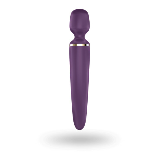 Вібромасажер у формі мікрофона, водонепроникний, фіолетово-золотистий Satisfyer Wand-er Woman Purple/Gold, XXL