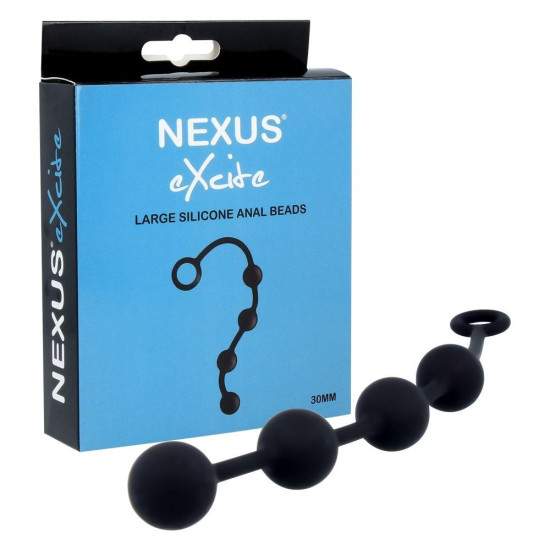 Анальные шарики из силикона, макс. диаметр 3 см, черные Nexus Excite Large Anal Beads