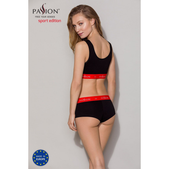 Спортивний топ на широких бретелях, чорний Passion PS003 Top Black, L