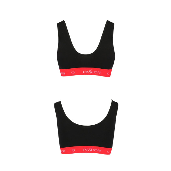 Спортивний топ на широких бретелях, чорний Passion PS003 Top Black, L