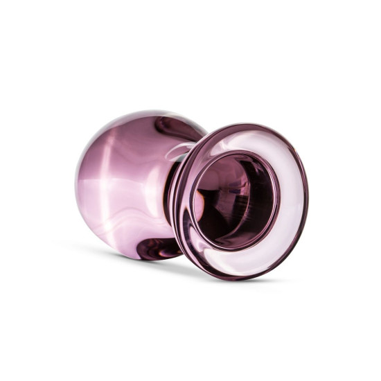 Стеклянная анальная пробка, длина 7,5 см, диаметр 4,5 см, розовая Gildo Pink Glass Buttplug No. 27