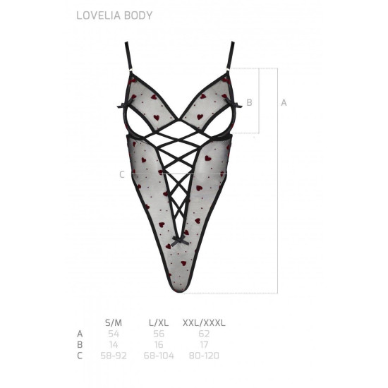 Боді, чорне Lovelia Body Black, XXL/XXXL