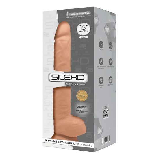 Двошаровий фалоімітатор, довжина 38 см, діаметр 7 см SilexD Kingston Flesh Model, 15in