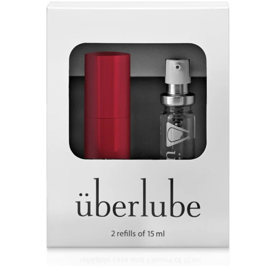 Премиум лубрикант 3-в-1 на силиконовой основе с кейсом, красный Uberlube Good-to-Go Red, 15 ml