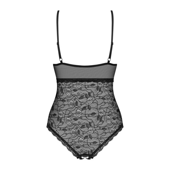 Мереживне боді з доступом, чорне Obsessive 818-TED-1 Teddy Black, L/XL