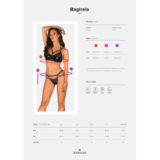 Еротичний комплект під латекс зі стрепами, чорний Obsessive Bagirela 2-Pcs Set Black, L/XL