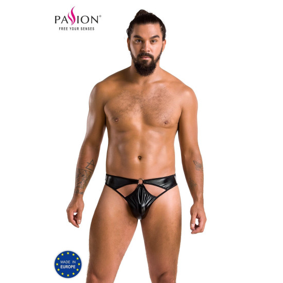 Мужские стринги под латекс, черные Passion 033 Thong Paul Black, L/XL