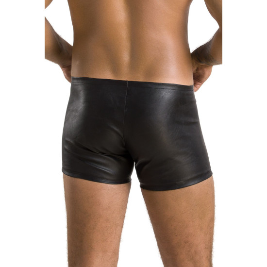 Шкіряні боксери з блискавками, чорні Passion 049 Short Matt Black, XXL/XXXL