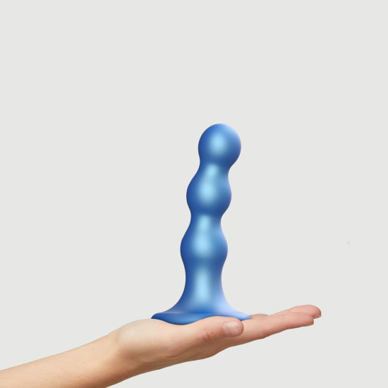 Насадка для страпона Strap-On-Me Dildo Plug Balls Bleu Metallic, M