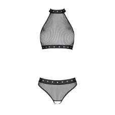 Бельё с открытым доступом (топ, стринги), чёрное Passion Moonlight Set Black, L/XL