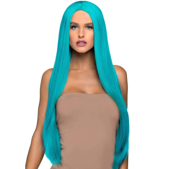 Бірюзова довга пряма перука з центральним проділом, 33″ Leg Avenue 33″ Long Straight Center Part Wig Turquoise