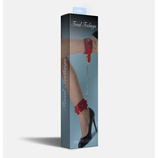 Поножі, червоні прозорі Feral Feelings Ankle Restraints Red Transparent