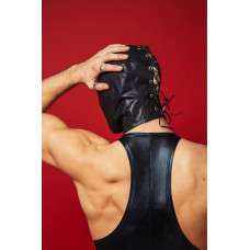 Закрытый кожаный капюшон D&A Deprivation Mask Leather