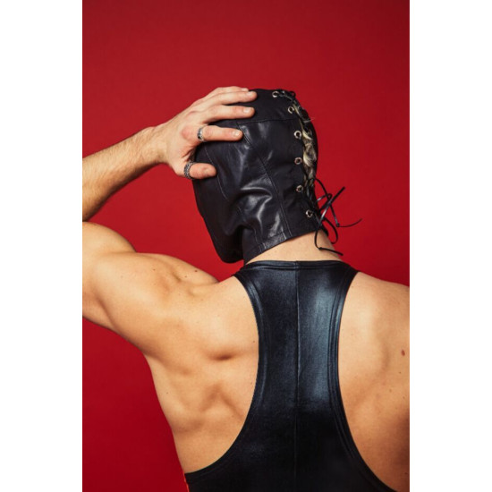 Закритий шкіряний капюшон D&A Deprivation Mask Leather