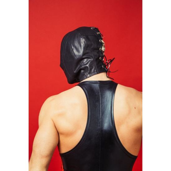 Закритий шкіряний капюшон D&A Deprivation Mask Leather