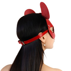 Кожаная маска зайки, красная Art of Sex Mouse Mask Red
