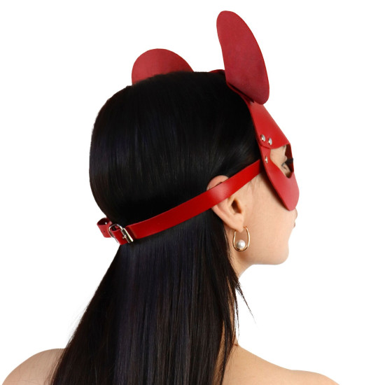 Шкіряна маска зайчика, червона Art of Sex Mouse Mask Red