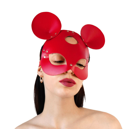 Шкіряна маска зайчика, червона Art of Sex Mouse Mask Red