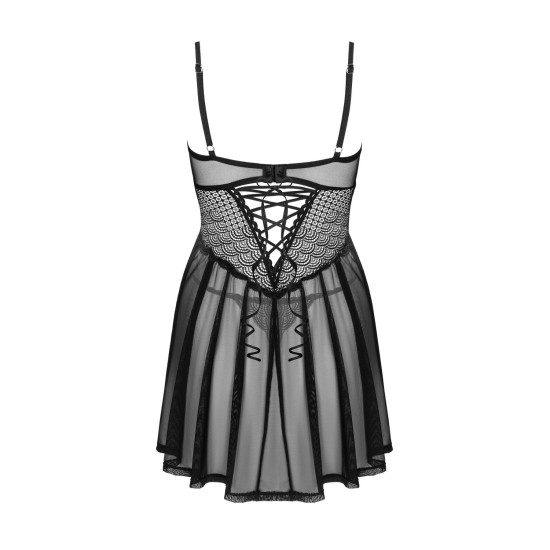 Еротичний комплект (пеньюар та стрінги) Obsessive Chemeris Babydoll & Thong, M/L