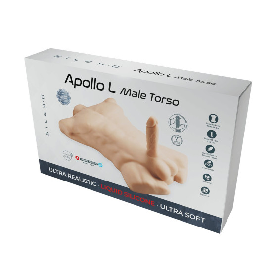 Мастурбатор-чоловічий торс із фалоімітатором на присоску, тілесний SilexD Apollo Male Torso, L