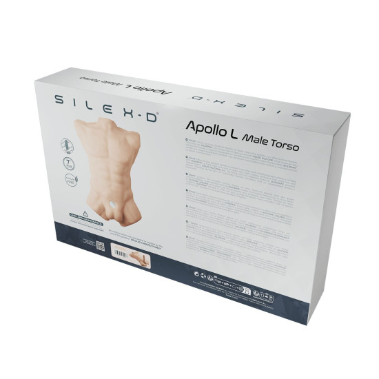 Мастурбатор-чоловічий торс із фалоімітатором на присоску, тілесний SilexD Apollo Male Torso, L
