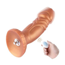 Силіконовий фалоімітатор злегка вигнутий з вібрацією Hismith Slightly Curved Vibrating Silicone Dildo Monster Series