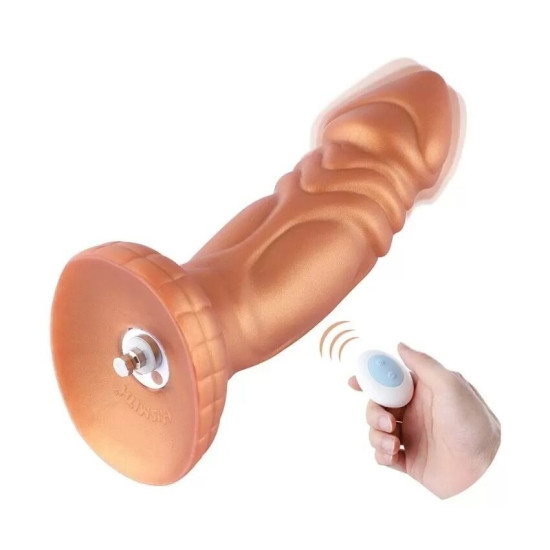 Силиконовый фаллоимитатор слегка изогнутый с вибрацией Hismith Slightly Curved Vibrating Silicone Dildo Monster Series