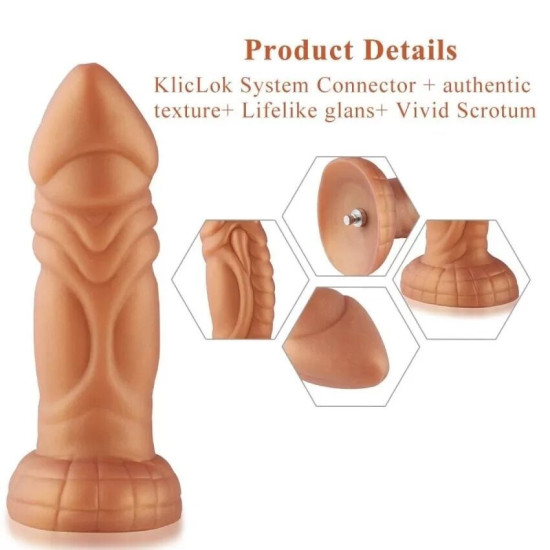 Силиконовый фаллоимитатор слегка изогнутый с вибрацией Hismith Slightly Curved Vibrating Silicone Dildo Monster Series