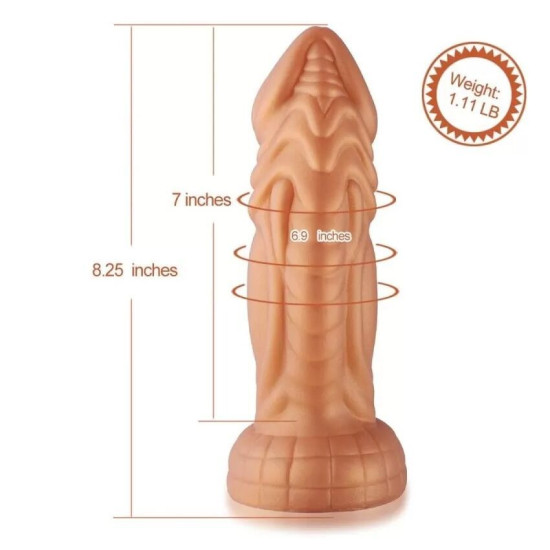Силиконовый фаллоимитатор слегка изогнутый с вибрацией Hismith Slightly Curved Vibrating Silicone Dildo Monster Series