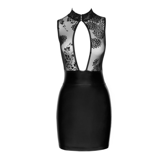Короткое платье с юбкой из материала с мокрым эффектом и тюлевым верхом Noir Handmade F241 Short Dress with Powerwetlook Skirt and Tulle Top, L